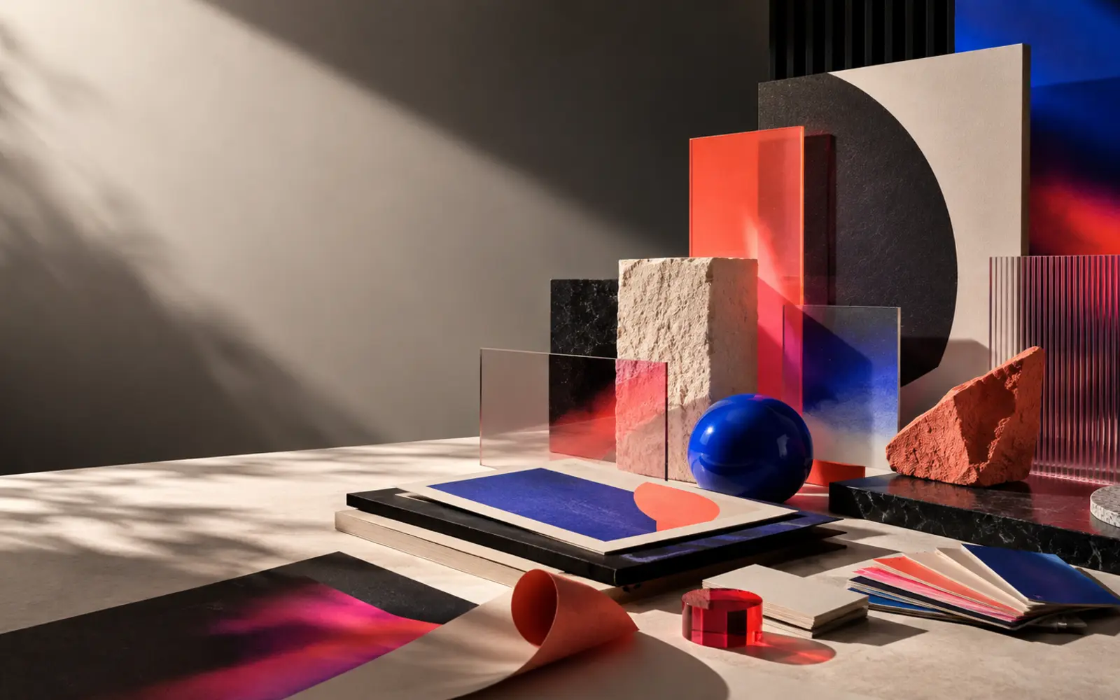 Composizione editoriale dedicata alla creatività e alla brand identity