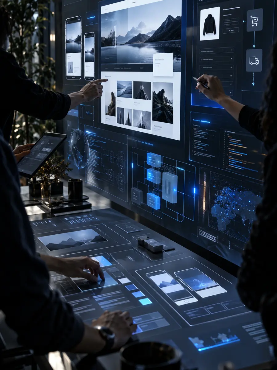 Team multidisciplinare impegnato nella progettazione di una piattaforma web