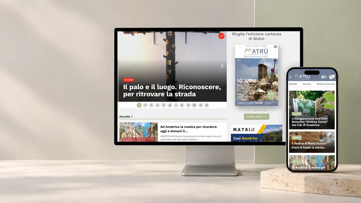 Portale web Matrù visualizzato su monitor e smartphone